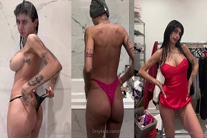 Mia Khalifa Put On Sexy Red Dress After Shower NEW