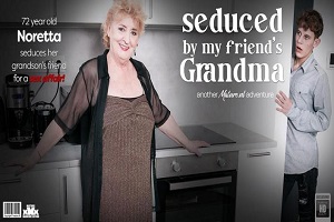Noretta – Curvy 72 year old granny Noretta seduces her
