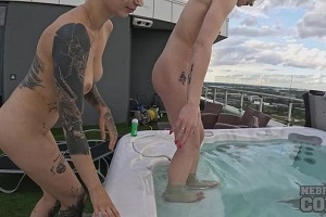 Cheri & Matty – Cheri And Matty Perez Fuck Eachother Lesbian Double Dildo Underwater In The Jacuzzi With Closeups