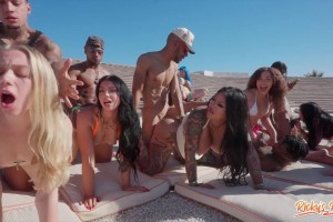 Connie Perignon, Adria Rae, Kazumi, Jewelz Blu, Roxie Sinner, Kylie Rocket, Emma Magnolia, Vanessa Sky, Morgan Lee, Braylin Bailey, Ari Alectra, Holly Day & Lacey Jayne Rickys Resort Orgy Party