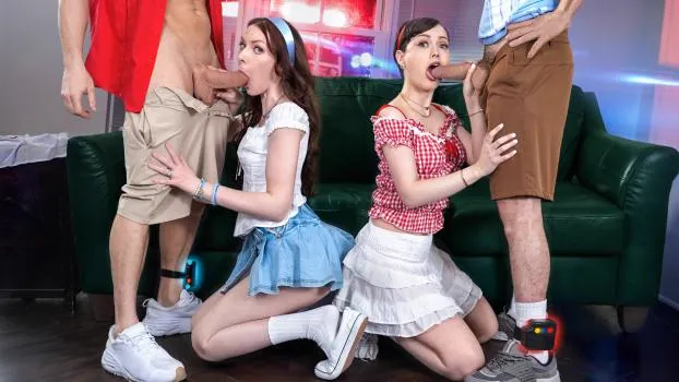 Jade Valentine & Celestina Blooms – “Pussy Delivery for Daddy!” House Arrest Swap